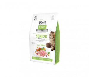 Brit Care Cat GF Senior Weight Control sausas pašaras katėms 7 kg