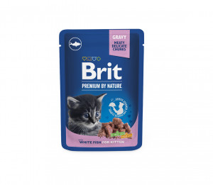 Brit Premium konservuotas pašaras katėms maiš, White Fish Kitten 100 g